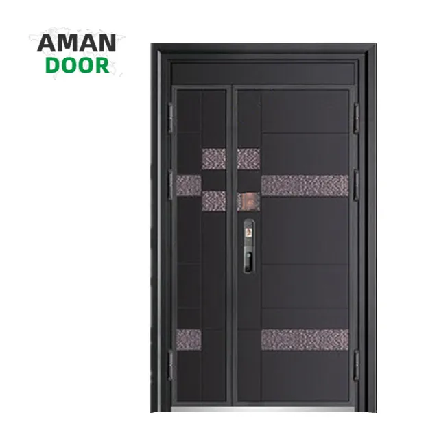AMAN DOOR House Use Anti-Theft Interior Modern Strong Metal Exterior Steel Security Front Steel Doors