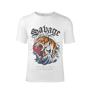 Urban trend Fashion Japan Ukiyo-e Tiger design boutique men's custom T-shirt Print on demand