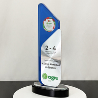 Plaque de cristal personnalisée avec plaque en métal argenté MH-FJ0321