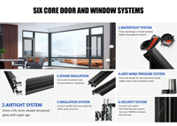 Ventanas Fijas de Aluminio Resistentes a Huracanes, Ventanas Corredizas de Aluminio con Doble Acristalamiento y Vista Panorámica