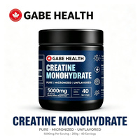 Créatine monohydrate micronisée pure en poudre, marque privée OEM, 200 g, 40 portions, 5000 mg, sans saveur, végétalien, pour adultes, force musculaire
