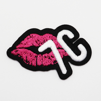 Nouveau logo lèvre personnalisé à la mode petite bulle 3d broderie numérique jupe patch