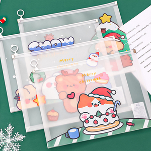 Cô gái A4 thư mục tập tin cho tài liệu Kawaii Dễ thương đồ dùng học tập PP lưu trữ dây kéo túi - Product Image 6