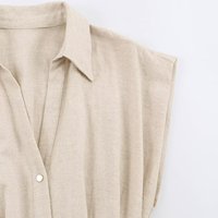 UNIZERA Nouvelle Collection Été 2026 pour Femme : Robe Chemise Sans Manches Col Montant Élégante et Sophistiquée (Modèle 5029266)