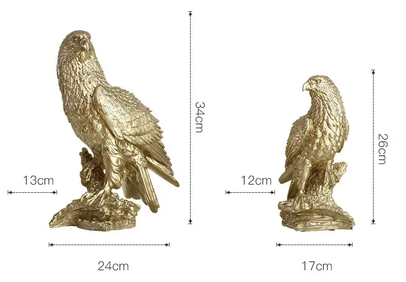 นกอินทรีทองเรซิ่นเครื่องประดับรูปปั้นสัตว์ T ประติมากรรมโฮมออฟฟิศตุ๊กตาโต๊ะเดสก์ท็อปตกแต่ง