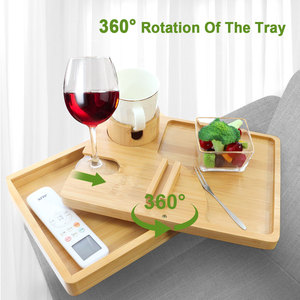 Vente chaude bambou 360 degrés <span class=keywords><strong>pivotant</strong></span> canapé accoudoir canapé <span class=keywords><strong>plateau</strong></span> <span class=keywords><strong>table</strong></span> avec canapé bras porte-gobelet - Product Image 3