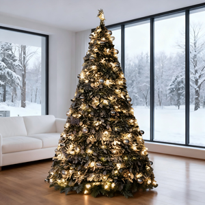 Luxury Pre-Lit Christmas <b>Tree</b> Silver Ornaments PVC/PE Material 500-1000 <b>LED</b> <b>Lights</b> Lush Warmly Lit Centerpiece Elegant Holiday - Product Image 3