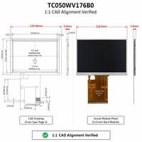 Modul LCD IPS TMK 5.0 Inci dengan Lampu Latar LED, Layar Sentuh Kapasitif 800x480 RGB, Antarmuka 50-PIN, Kecerahan 340 untuk Industri