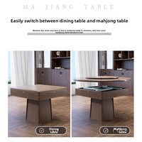 Table de Mahjong Électrique Multifonctionnelle Silencieuse en Bois Massif Chinois, Nouvelle, à Double Usage, Intégrée, pour Dîner et Jeu, Fourniture Directe Usine