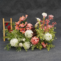 Chemin de table floral personnalisé pour mariage, en gros, avec Calla Lily et Hortensia artificiels, pour la décoration de la cérémonie, de l'allée et de la scène