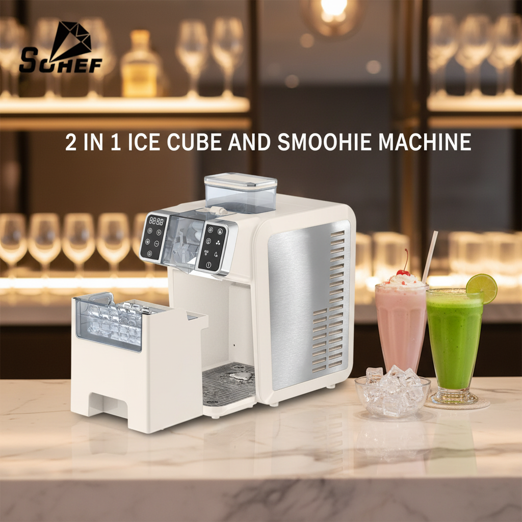 SOHEF Custom Logo 2 in 1 Portable Outdoor Ice Cube & Smoothie Maker CE GS ETL Approved Electric Ice Processor