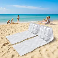 Chaise de plage gonflable d'extérieur avec dossier inclinable et coussin, pour la détente, type chaise longue et tapis de relaxation
