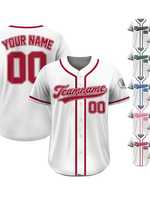 Maillot de baseball personnalisé à rayures fines avec nom de l'équipe, numéro et logo, maillot de baseball imprimé en 3D