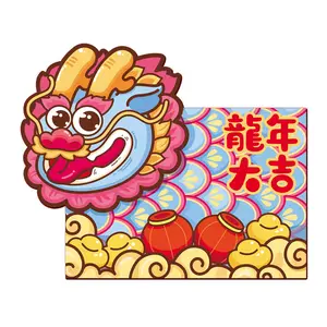 Nuovi disegni per il 2024 del nuovo anno cinese drago anno cartone animato busta rossa