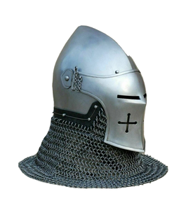 Casco Bascinete Medieval Vintage del Siglo XI, Hecho a Mano, de Acero Pulido, Decoración para el Hogar, Cosplay, Acción de Gracias - Product Image 3