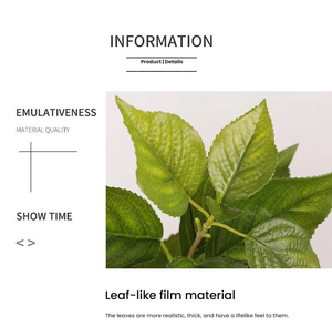 ענפי עלי הידרנג'אה מלאכותיים איכותיים בקוטר 35 ס\\\"מ לקישוט הבית וסידורי פרחים - Product Image 4