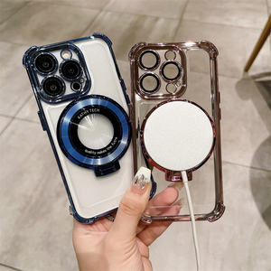 Vente chaude Acrylique Transparent Téléphone étuis pour <span class=keywords><strong>iphone</strong></span> 17ProMax 15 14 Plus <span class=keywords><strong>11</strong></span> 12 13 16 <span class=keywords><strong>Pro</strong></span> Support Magnétique Antichoc Airbag Couverture - Product Image 2