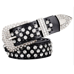 Xu Hướng Mới Bling Bling Pha Lê Studded Da Kim Cương Vành Đai Cao Bồi Phương Tây Rhinestone Vành Đai Hợp Kim Cho Nam Giới Phụ Nữ Cho Quần Jean Jeggings - Product Image 5