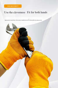 Guantes <span class=keywords><strong>de</strong></span> Trabajo <span class=keywords><strong>de</strong></span> Terciopelo Amarillo con Textura Completa, Gruesos, Cálidos, Reforzados con <span class=keywords><strong>Espuma</strong></span> <span class=keywords><strong>de</strong></span> Látex, Personalizables, Resistentes al Frío, para Seguridad General - Product Image 5