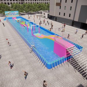 Parcours d'obstacles gonflable géant pour adultes et enfants, jeux sportifs en plein air, course avec jeux aquatiques, utilisation commerciale - Product Image 5