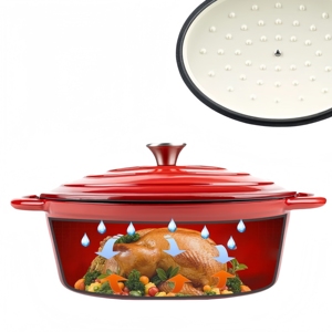 Casserole multifonctionnelle en <span class=keywords><strong>fonte</strong></span> émaillée antiadhésive avec double poignée <span class=keywords><strong>pour</strong></span> la cuisson du <span class=keywords><strong>pain</strong></span> - Product Image 4