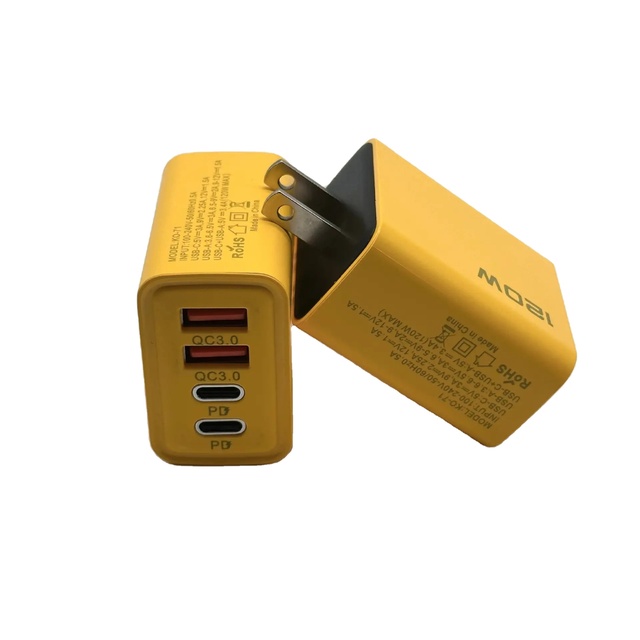 120W Dual USB + Type C GaN PD Fast Charger Phone Quick Charging Adapter for Tablet Smart Phones