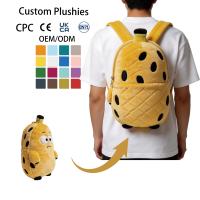 Sac à dos en peluche personnalisé multicolores OEM ODM, sac d'école pour enfants en forme de insecte de dessin animé