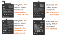 Baterai Oem untuk Xiaomi Mi Redmi Note Max Mix 2 3 3S 3X 4 4X 4A 5 5A 5S 5X M5 6 6A 7 7A 8 8T 9 9A M9 SE Pro Plus Lite
