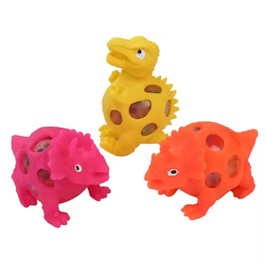 Jincan Cute <b>Silicone</b> Dinosaur Ball Toy Anti-Stress Mesh <b>Bead</b> Squishy Squeezed Toys for Kids for Boys and Girls - Product Image 1