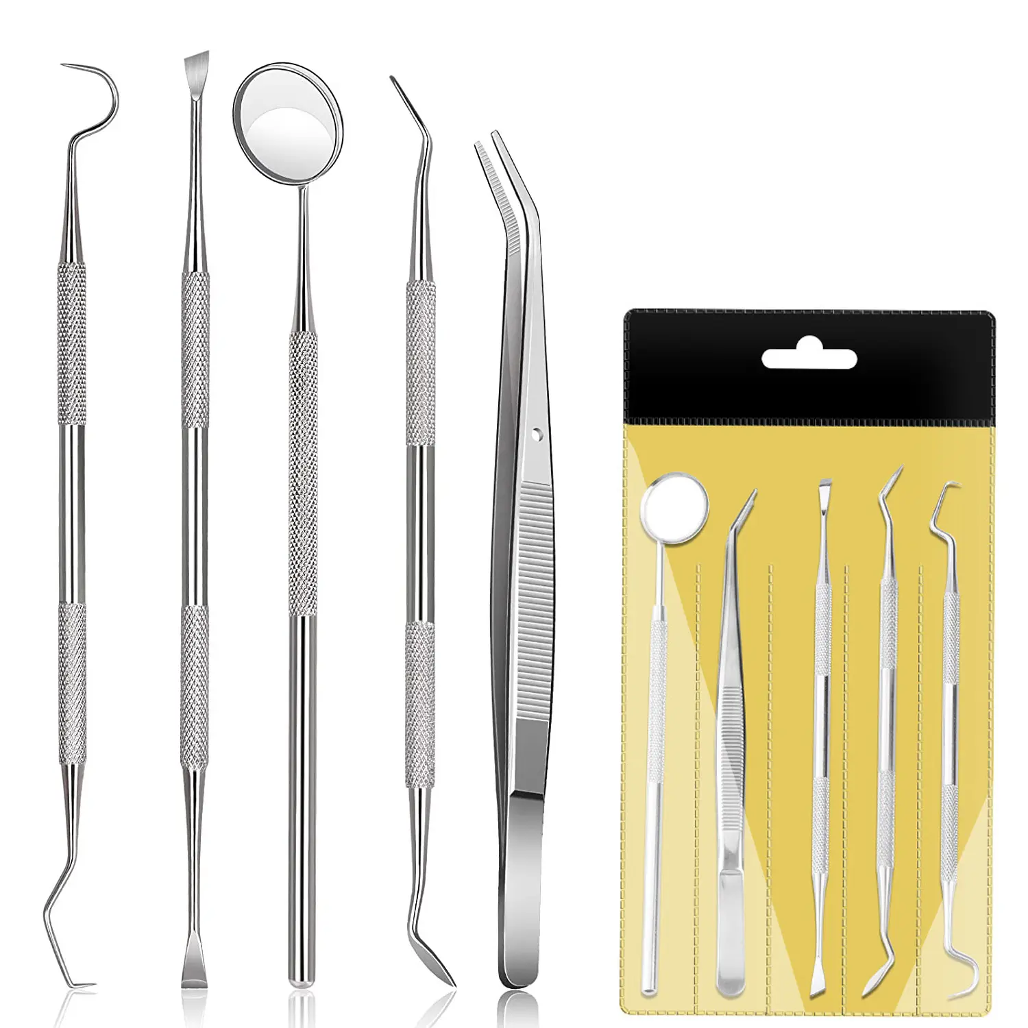 5 Pcs Professional Dentist Picks Teeth Cleaner Kit Plaque Remover For Teeth Cleaning Dental Tools