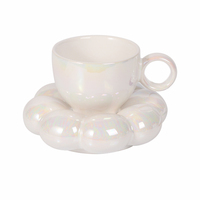 Tasse à café en céramique avec soucoupe, logo personnalisé unique, impression créative, tasse à café au lait, tasse à thé, glaçage perlé, tasse à café en céramique