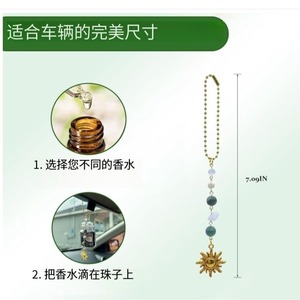 Colgante de cristal para coche con perlas y cuentas de piedra para decoración interior del coche, regalo unisex - Product Image 4