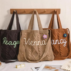 Bolso de Mano Tejido a Mano Estilo Vintage Uionen, Bolso Tote Personalizado con Nombre, para Uso Diario - Product Image 4