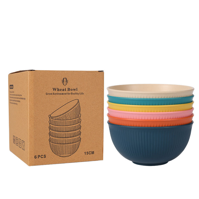 Vertical 15 bols (6 sets de boîtes) nouilles de riz jaune