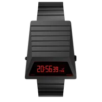 Jam Tangan Sport Digital LED Gaya Retro Punk Pria 2025 Casing Baja Tahan Karat Tahan Air Desain Vintage Computron Fitur Alarm