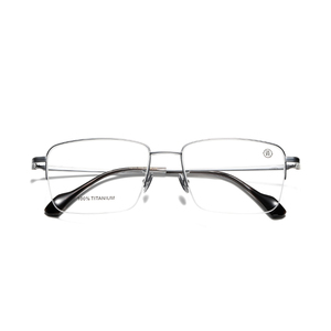 Montures de lunettes rectangulaires en titane à monture complète, légères, unisexes, pour adultes, correction de la vision, couleur unie - Product Image 1