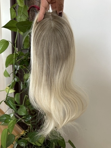 ท็อปเปอร์ผมแท้แบบไหมยึดติด  ทรงบอดี้เวฟ  สีบาลายาจ  แบบสั่งทำพิเศษ  วิกผมคุณภาพสูง  <span class=keywords><strong>ผม</strong></span>แท้ยุโรป 100%  มองไม่เห็นรอยต่อ - Product Image 4