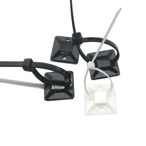High Quality 40*40 Self Adhesive Cable Tie Mount Finishing Line Fixed Buckle Black White Color
