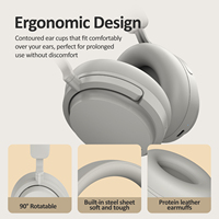 Casque sans fil supra-auriculaire hybride à réduction de bruit active de haute qualité pour basses profondes 5.4, étanchéité IPX-6, chipset Qualcomm, idéal pour le sport