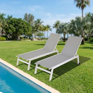 Chaise longue de jardin pliable moderne en métal pour hôtel commercial populaire, idéale pour l'extérieur - Product Image 4