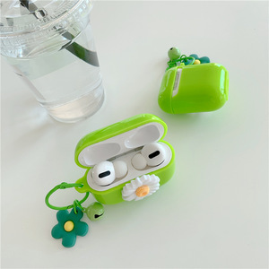 Verde Color caramelo duro Eva crisantemo auricular caso de carga para los <span class=keywords><strong>Airpods</strong></span> con llavero - Product Image 2