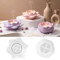 Nouvelles idées : Moule en résine pour bougeoir Lotus, boîte de rangement pour fleurs, cendrier, moule à gâteau