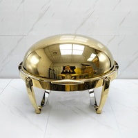 Gold Luxus Hotel Restaurant Buffet Speisenwärmer Chafing Dish mit Dampfheizung für Hochzeitsbankett Catering