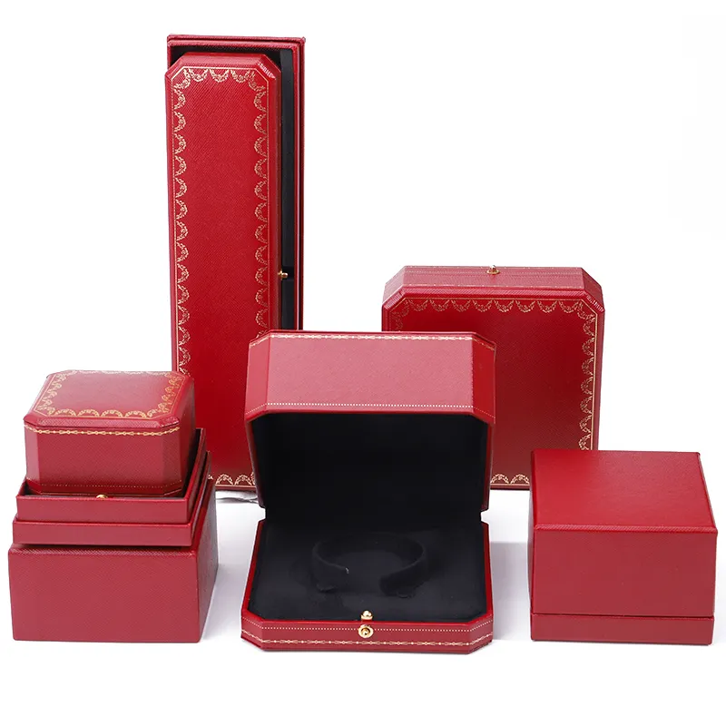 Scatola di carta di lusso all'ingrosso scatola di gioielli scatola di imballaggio bracciale orecchini collana di velluto regalo di marca cartiers anello portagioie
