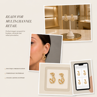 Pendientes de Flores de Acero Inoxidable Chapados en Oro de 18K, Joyería Moderna para Mujer, Accesorios de Moda