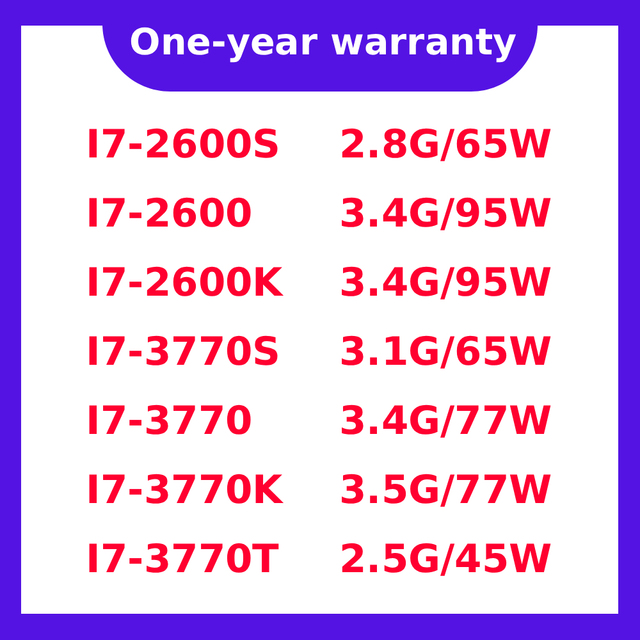 I7-2600 2600 S 3770 3770 2700 K T, Desktop 2nd & 3rd Gen Core Processors, Official Spec Chips CPU