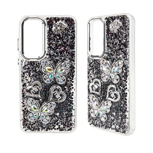 Nouveau produit 2026 LIANGYAN Accessoires papillon en époxy avec cadre de lentille électro-plaqué Étui de téléphone pour téléphone portable - Product Image 2