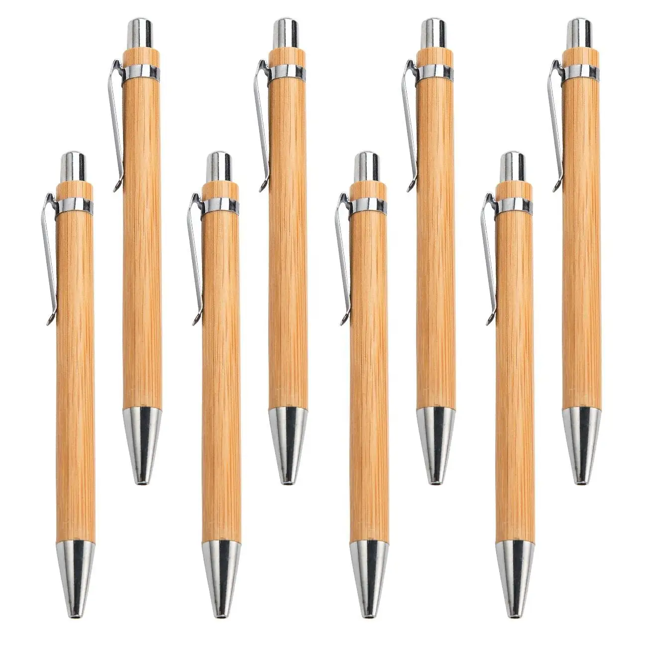 Hot Sales Wood Ballpoint Plastic Holder Customized Logo Eco Friendly Promotion Advertising Ball Point Bamboo Pen