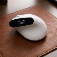 Souris verticale personnalisable avec logo, écran, marque privée, ergonomique, optique, sans fil 2.4G BT, pour droitier, 6 boutons, USB/Type-C