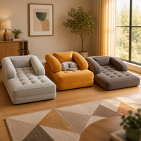 Canapé-lit pliable en tissu, modulaire et réglable, chaise longue de sol extensible en mousse pour salon et chambre